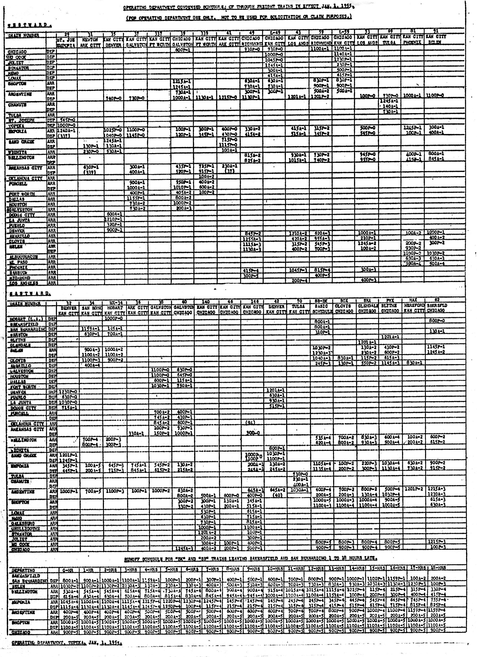 1955 Frt Schedule