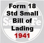 Form 18 Standard Small - Bill of Lading 1941
