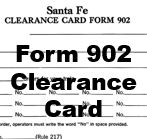 Form 902 - Clearance Card