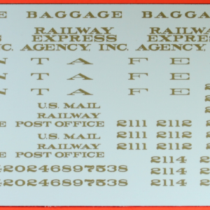 HO Decals - 2105 Series HW Baggage & Mail, Gold REA, Inc. - Image 2
