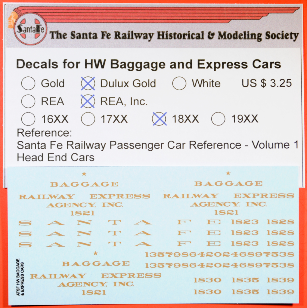 Decals The Santa Fe Railway Historical and Modeling Society