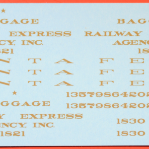 HO Decals - 18XX Series HW Baggage & Express Car, Dulux Gold REA, Inc. - Image 2