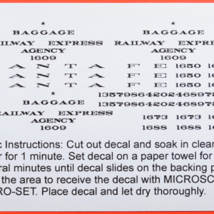 HO Decals - 17XX Series HW Baggage & Express, White REA, Inc. - Image 2