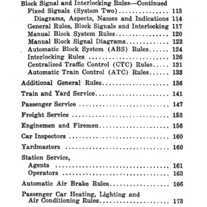 1948 Operating Rules Table of Contents 2