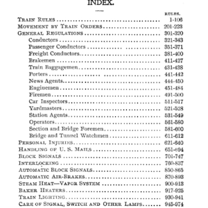 1909 Operating Rules TOC