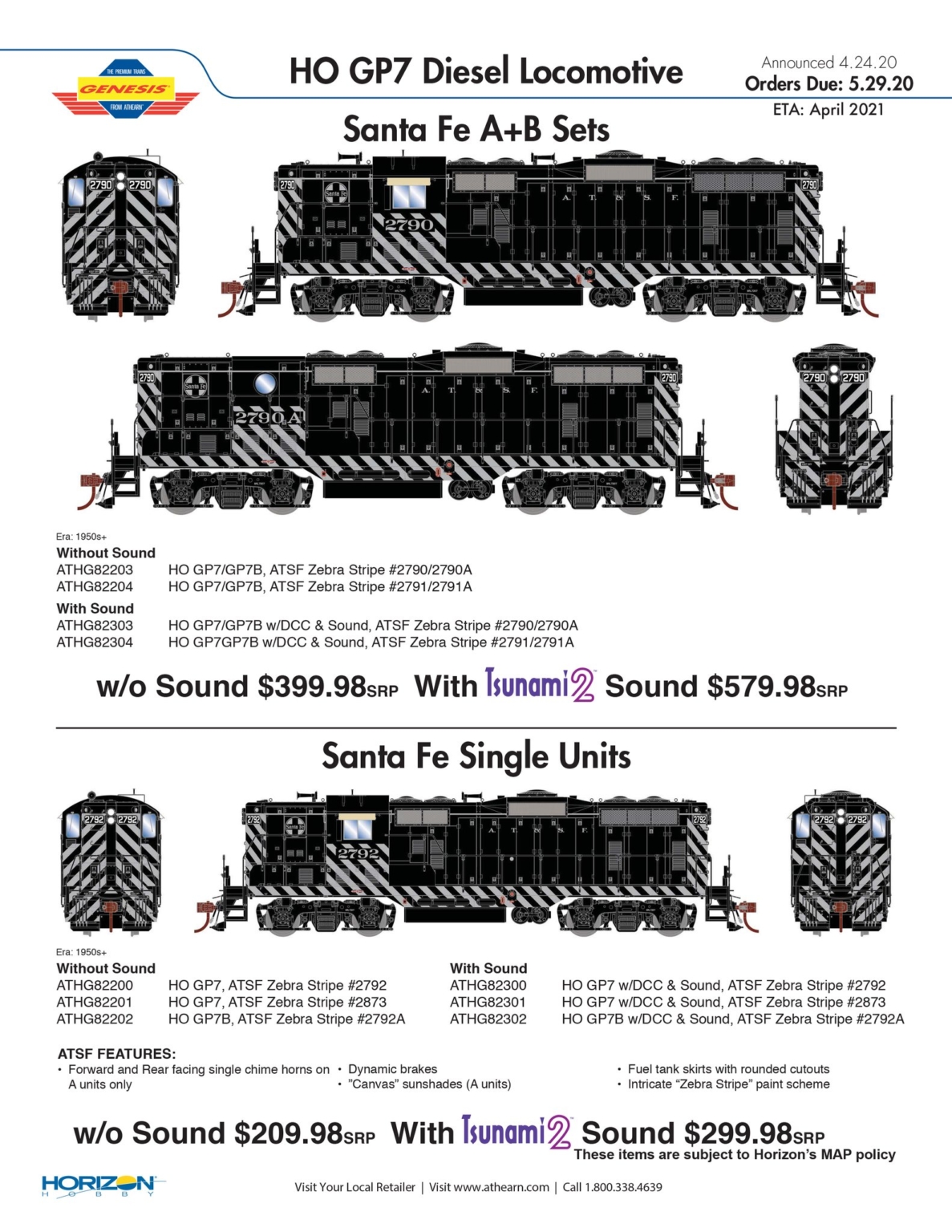 Athearn Genesis EMD GP7 And GP7B Units (HO) – The Santa Fe Railway ...