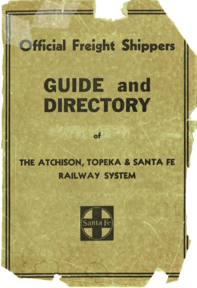 ATSF Official Freight Shippers Guide and Directory circa 1939 (TA)