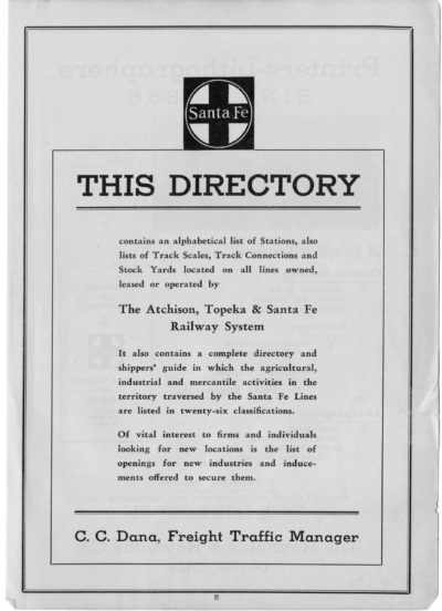 ATSF Official Freight Shippers Guide and Directory circa 1939 (TA) - Image 3