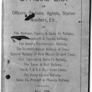 1910 Form 598 #28 & Supplement - [List of] Officers, Agents, Stations, etc., January 1, 1910 & August 1, 1910 (TA)