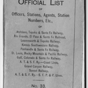 1915 Form 598 #33 - [List of] Officers, Agents, Stations, etc., January 1, 1915 (TA)
