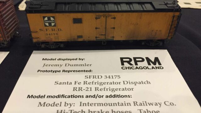 SFRD 34175 Rr-21 #34175. Model is an Intermountain Railway model with Hi-Tech brake hoses and Tahoe Model Works trucks and Intermountain Wheels. Model by Jeremy Dummler shown at 2017 Chicago RPM meet. Eric Hiser photo SFRD Rr-21 #34175 (model)