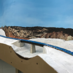 This photo gives an example of how Bill Van der Meer builds up the base for his Sweetwater & Orient #2. Bill Van der Meer photo. Scenery base on Sweetwater & Orient #2