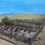 This model was made by Bill Van der Meer and won a Technical Excellence certificate. It is shown on his Sweetwater & Orient #2 layout. Bill Van der Meer photo. Model of ATSF Standard #1 stock pen